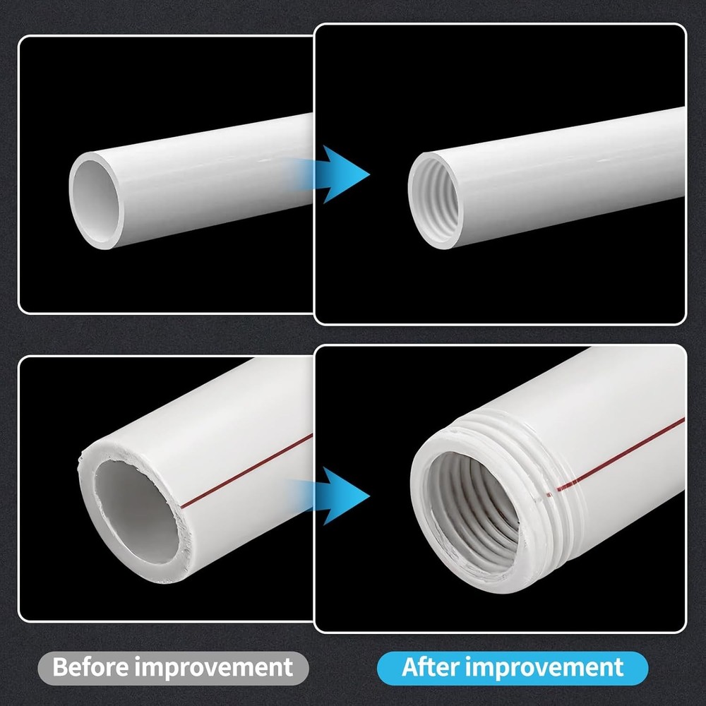 2PCS PVC Pipe Threader Kit - Dual-Function Internal & External Pipe Threading To