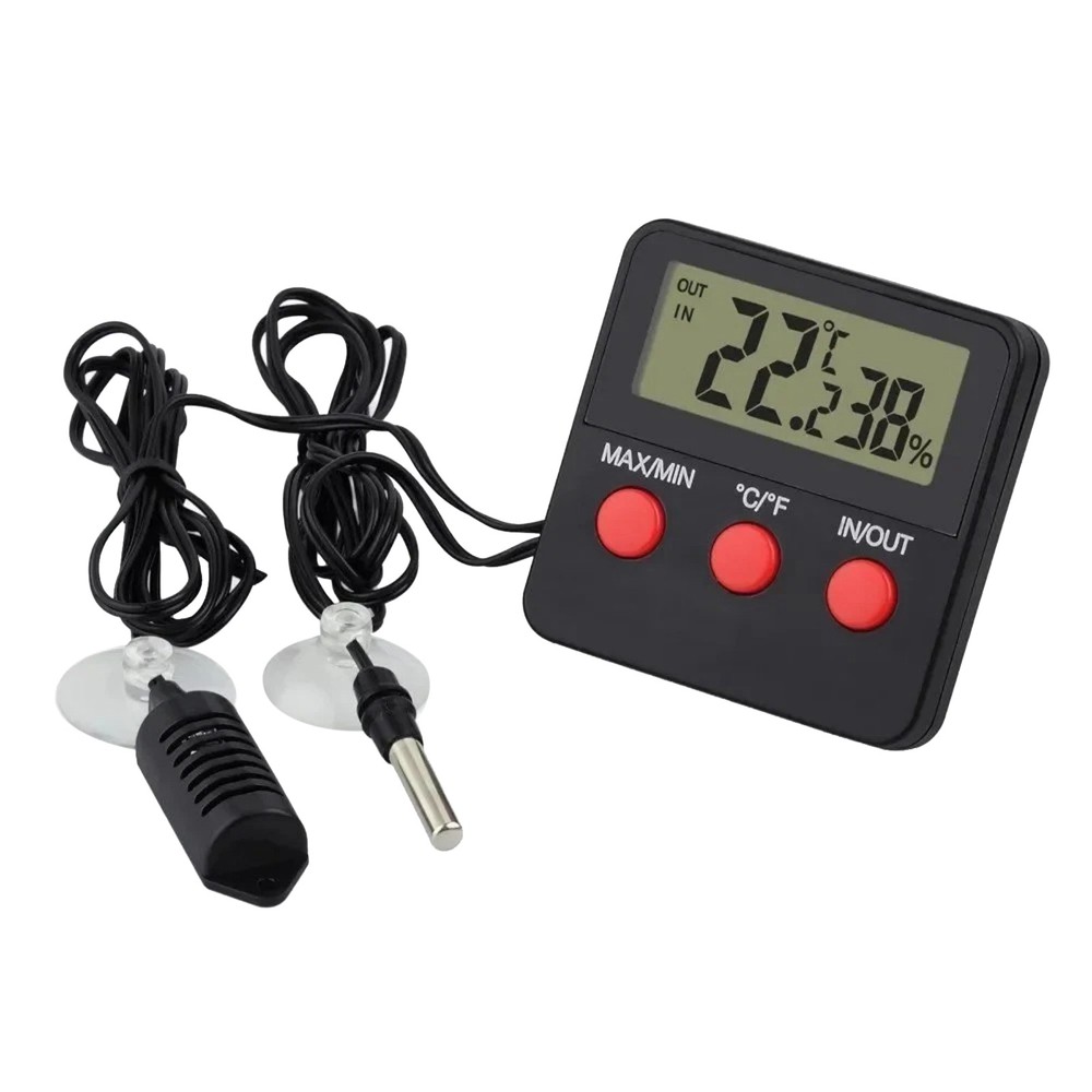 Thermometer Hygrometer Digital with Sensor Probe for Egg Incubator Terrarium