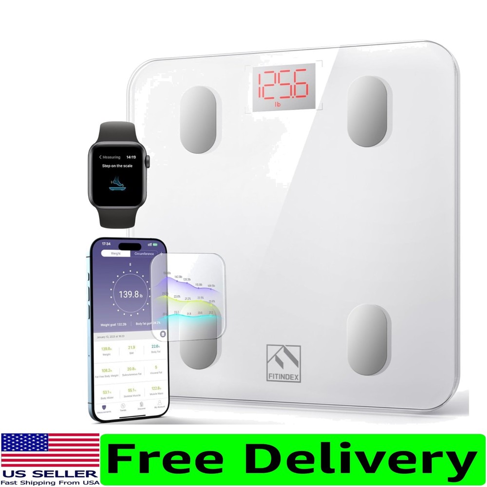 Smart BMI & Body Composition Scale - Accurate Bluetooth Analyzer, 400lb Capacity