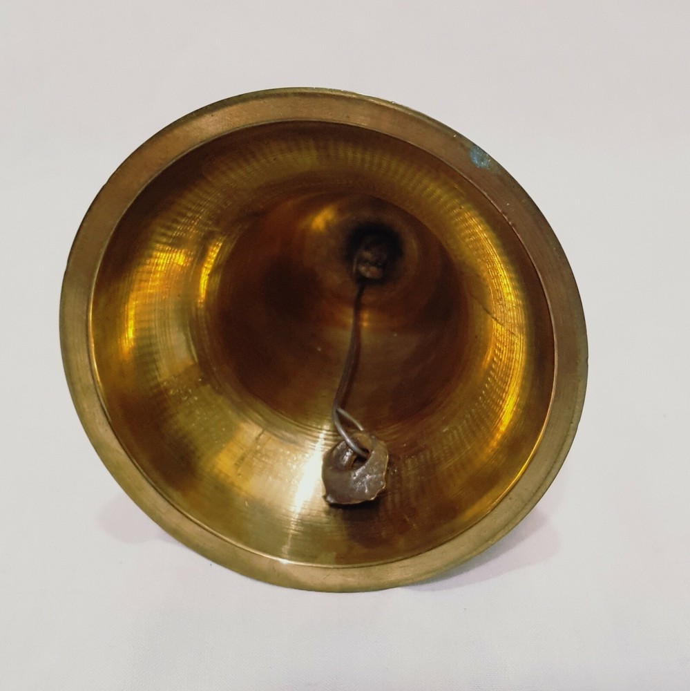 Vintage Brass Bell with Clapper Swirl Pattern 7"
