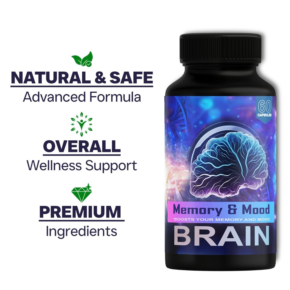 ( 3 Pack ) Brain Memory and Mood Support Supplement Pills Advanced Formula