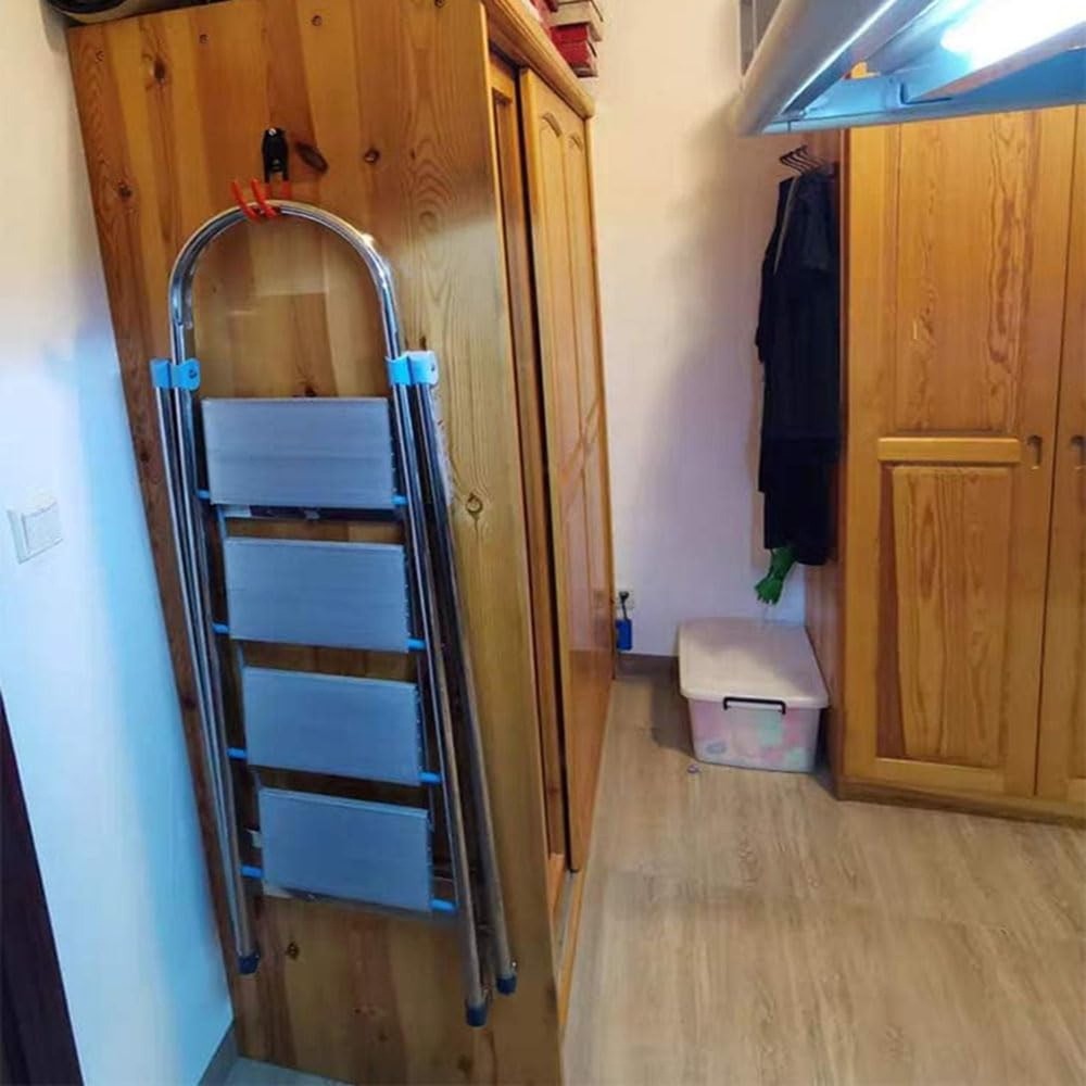 2Pcs Telescoping Wall Mount Ladder Hooks, Folding Step Stool Wall Mount Hooks...