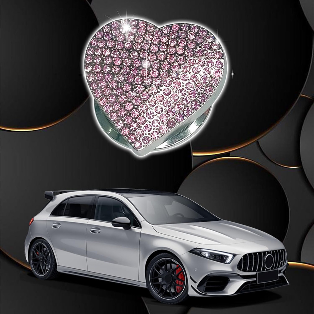 Heart Shape Car Engine Start Button Cover, Sparkly Rhinestone Ignition Button De