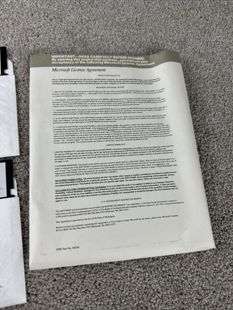 Rare Microsoft Paintbrush Software 4 Floppy Disks