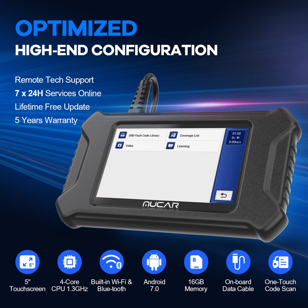 MUCAR CS90 OBD2 Code Reader Engine Diagnostic Scanner Reset Tool ABS SRS Oil