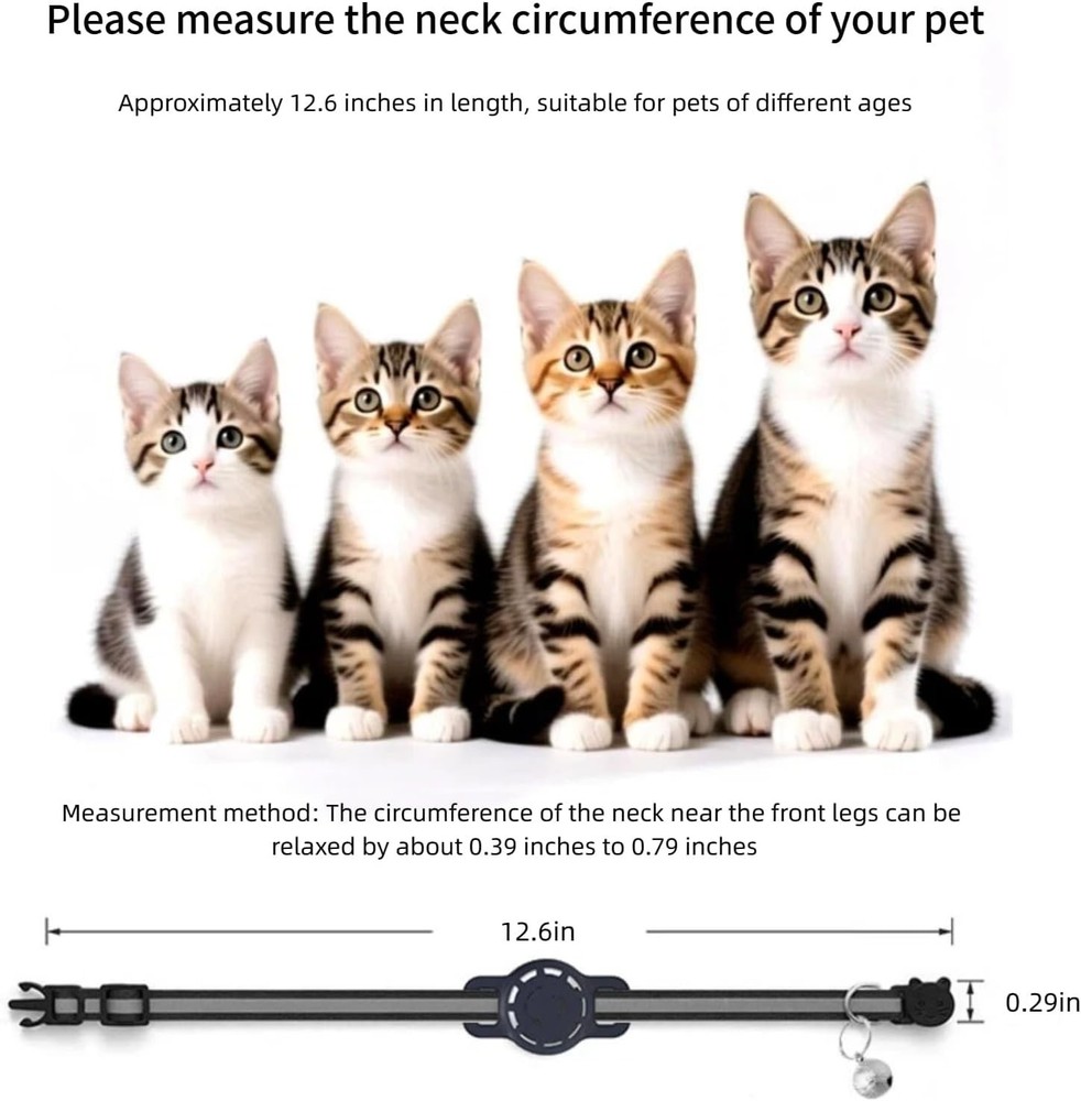 GPS Collar for Cats (Android Only) Smart Tag,Pet Tracker,Waterproof Compatible w