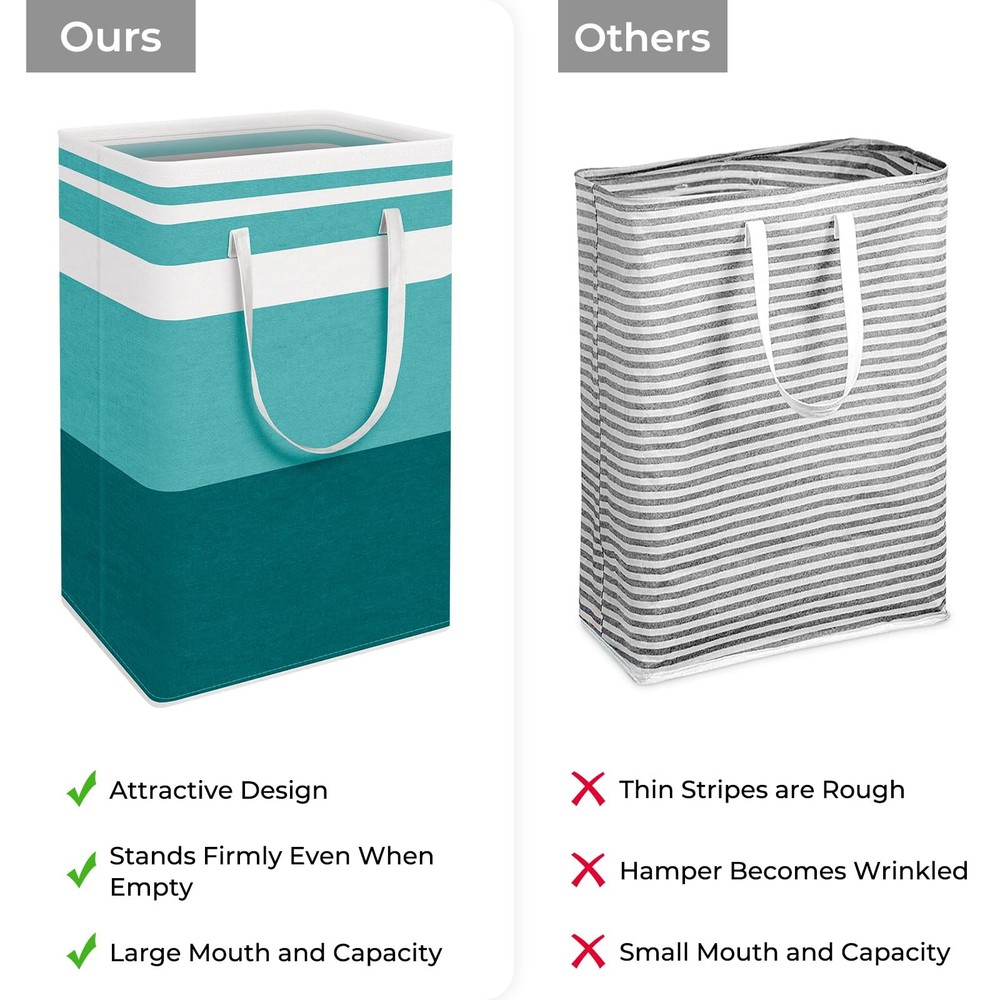 2-Pack Large Laundry Basket, Waterproof, Freestanding Laundry Hamper, Collaps...