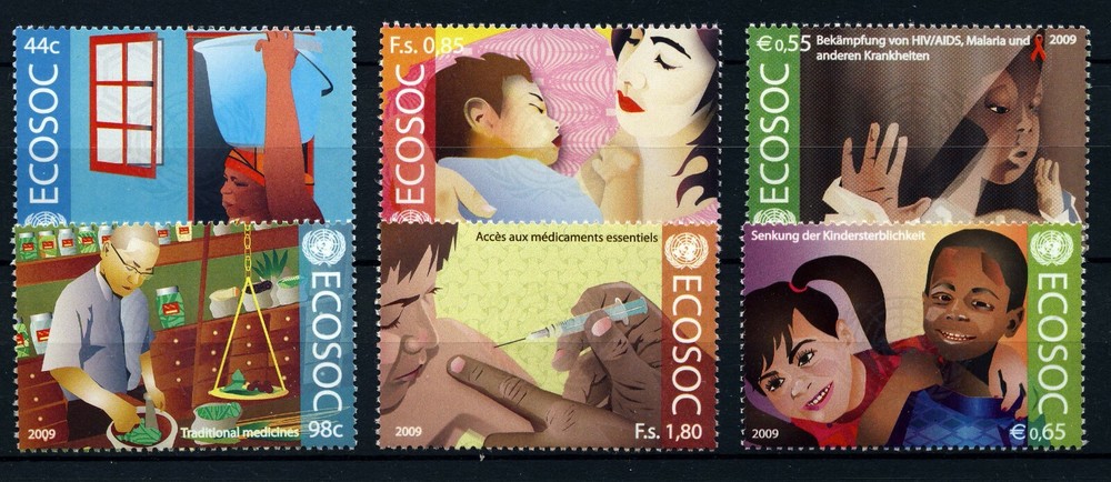UN - NY+GEN+VIE . 2009 ECOSOC (6 stamps) - Mint Never Hinged