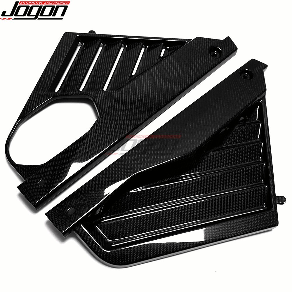 2PC Real Carbon Intake Engine Side Panel Trim For Corvette C8 Stingray Coupe 20+