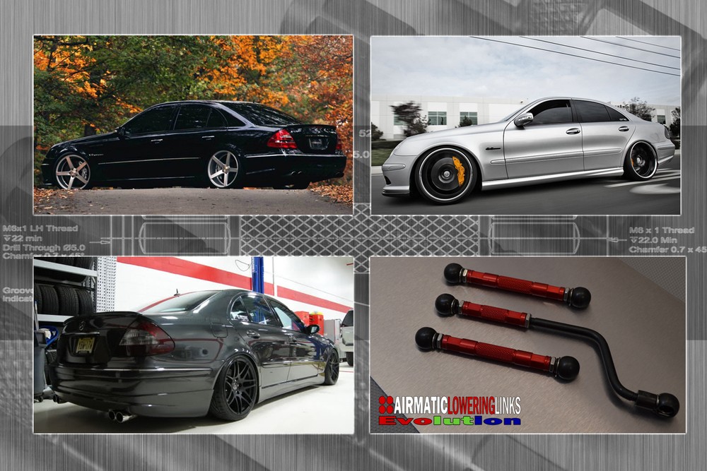 MERCEDES E CLASS (W211) E55 E63 AIR SUSPENSION EVOLUTION LOWERING KIT LINKAGES