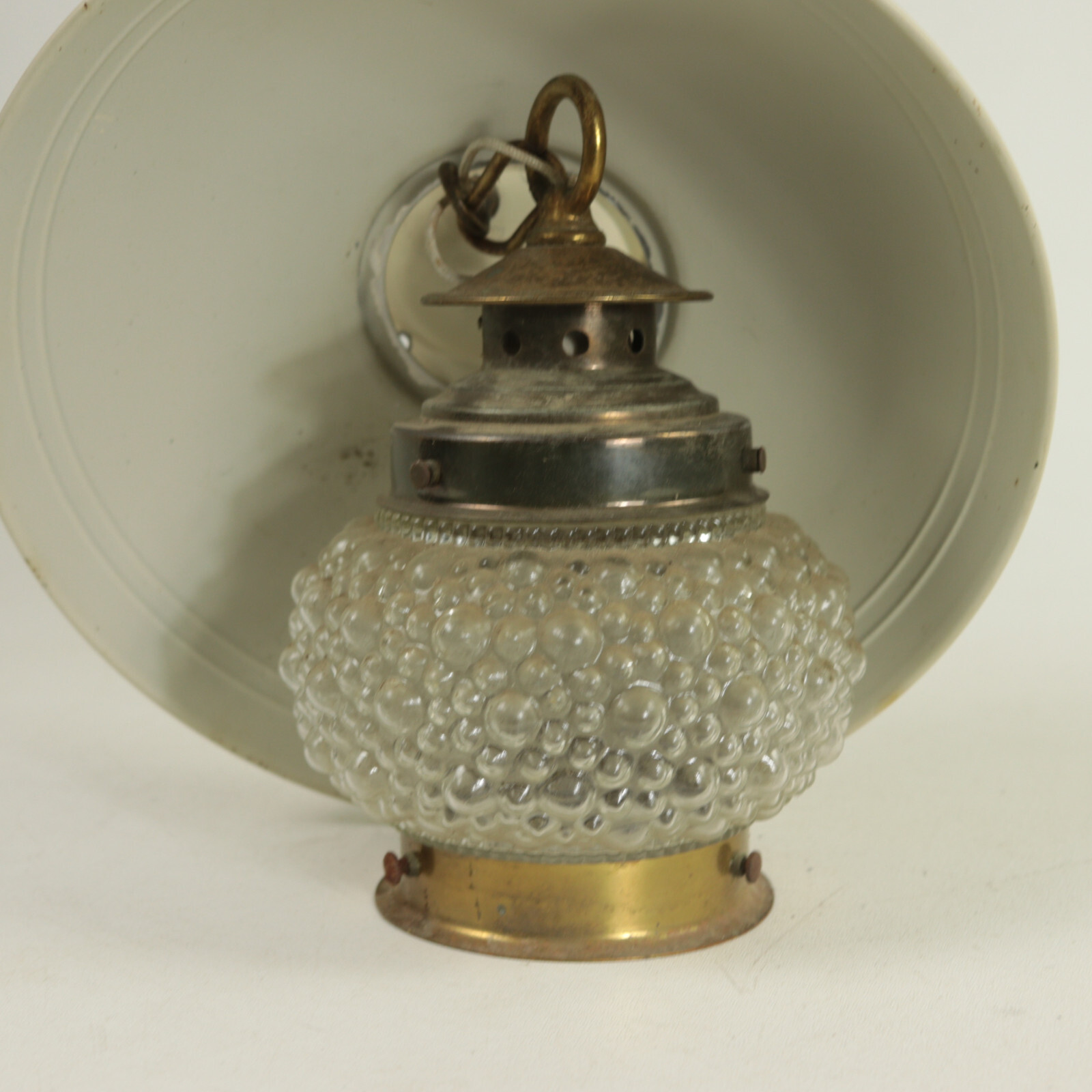 Vintage Mid Century Shaded Bracket Lantern 13" Max Height