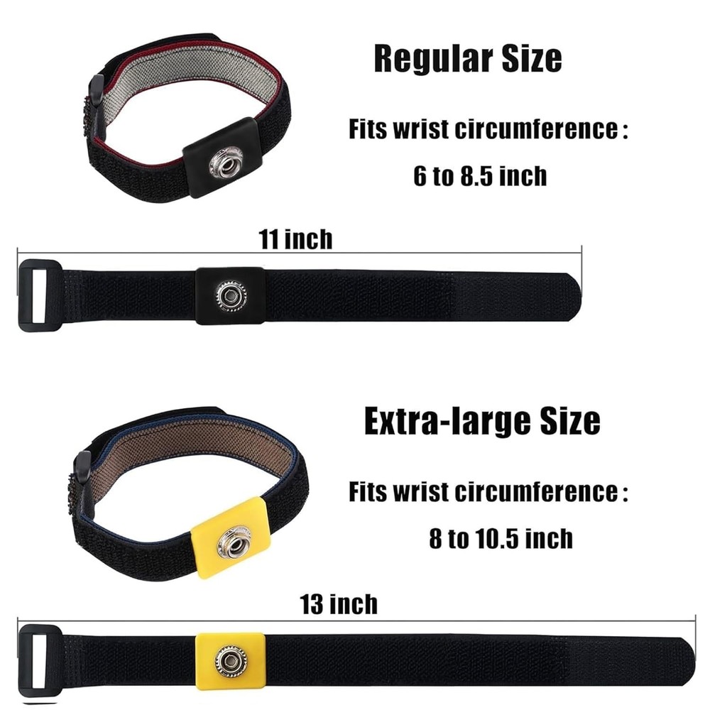 Durable Anti Static Wrist Strap with Long Cable - Essential for Electronics Red