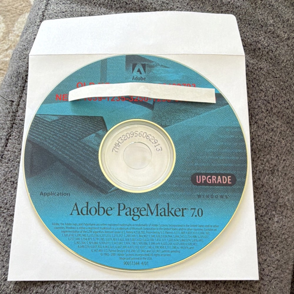 Adobe PageMaker 7.0 Upgrade CD Windows Desktop Publishing English-with code
