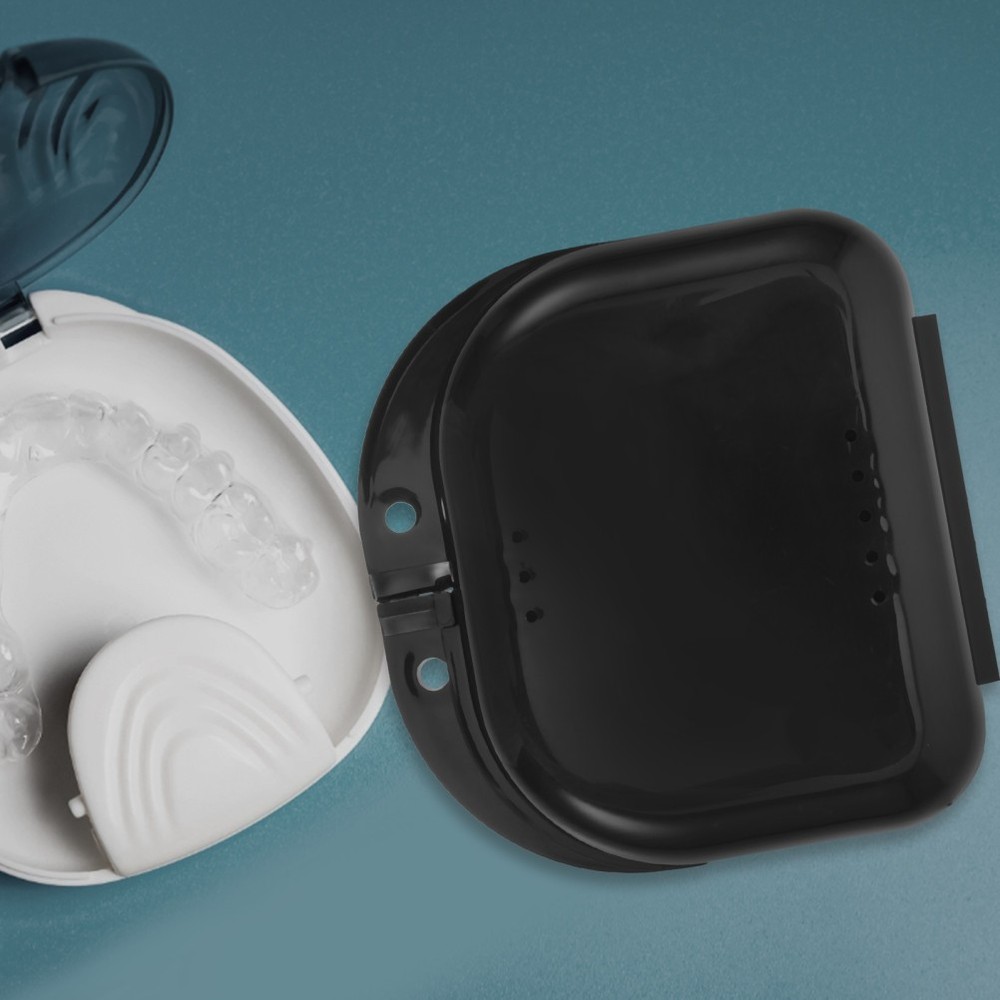 Convenient Denture Box Retainer Container Leakproof Case for Cleaning