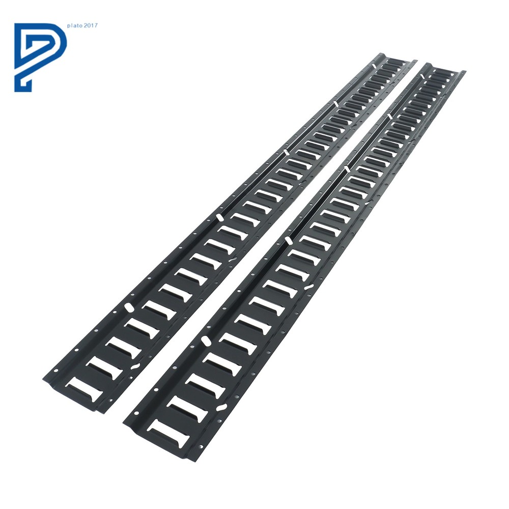 5' (2 Pack) E Track Rails Powder-Coat Black For Vans Trailers Motorcycle