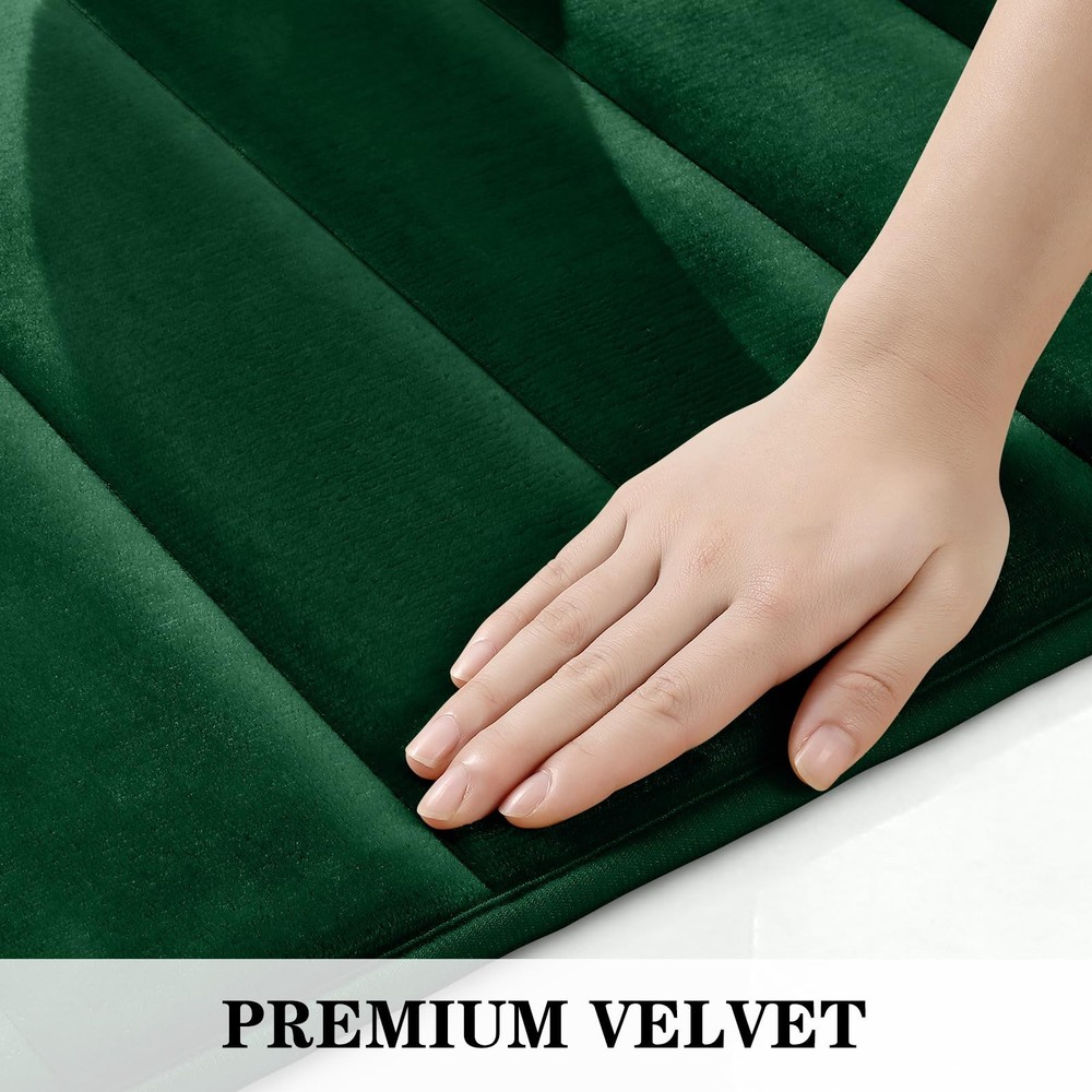 BYSURE Dark Green 1'5" x 2'8" (Rectangular, U-shaped), Green-stripe
