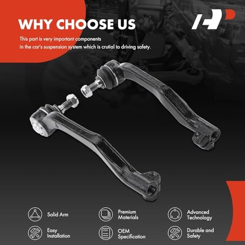 2 x Front Outer Tie Rod Ends, Compatible with Mini Cooper 2007-2015