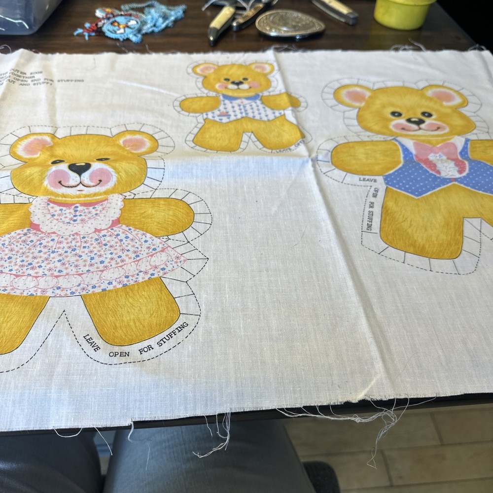 Vintage Sewing Pattern Panel, Uncut, Bear Pattern