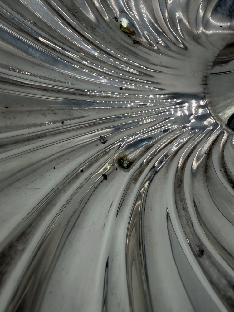 Vtg Crescent Silver Co Plated Double Clam Shell Serving Dish Trinket Tray Footed