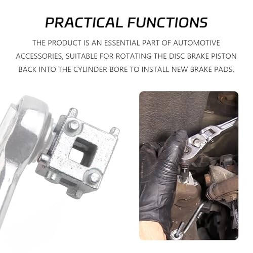 Car Cube Brake Caliper Compression Tool, Steel Brake Caliper Compression Silver