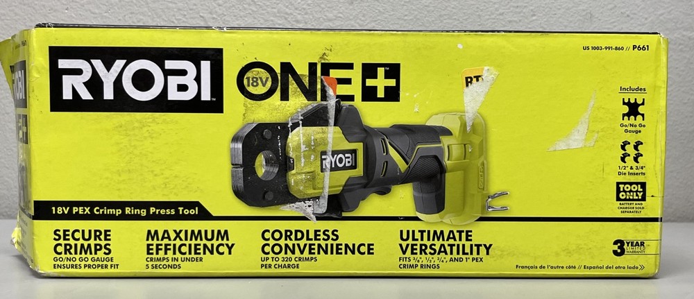 RYOBI ONE+ 18V PEX Crimp Ring Press Tool (Tool Only)
