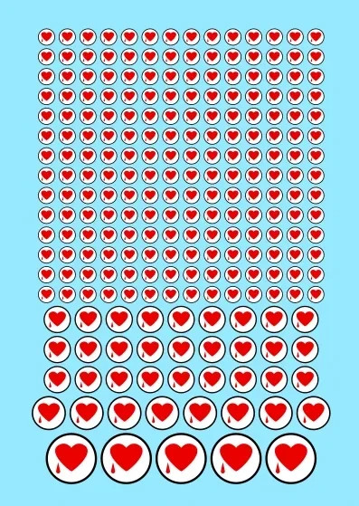 A6 Bleeding Hearts Transfer Sheet