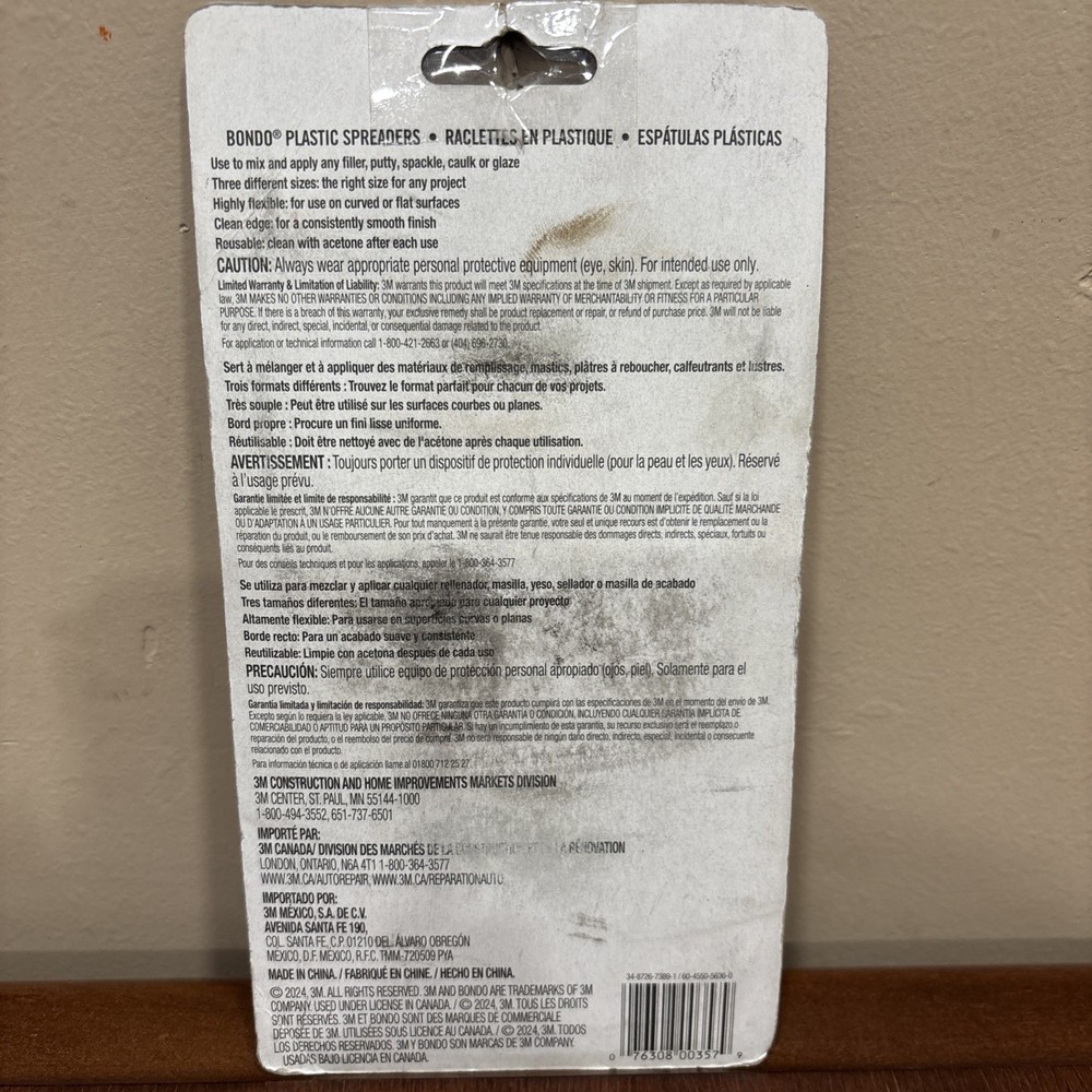 Bondo Spreader 3PK Various Sizes NIP