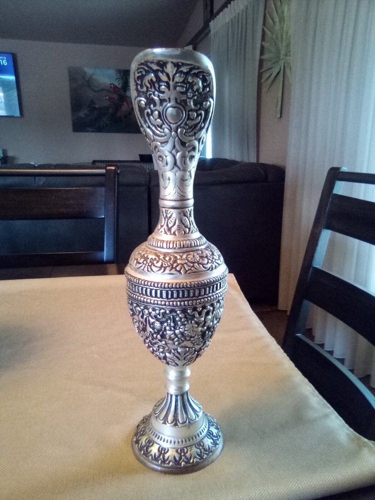 Vintage Bronze with Silver Plate Pitcher