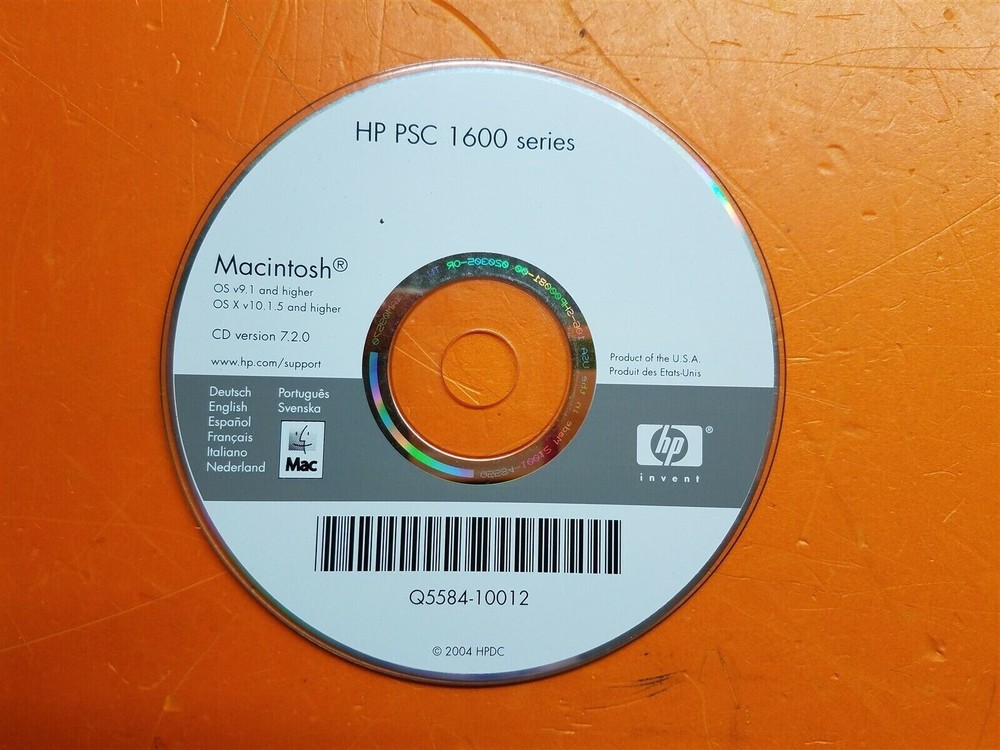 ⭐️⭐️⭐️⭐️⭐️ HP PSC 1600 Series Macintosh CD Software Version 7.2.0