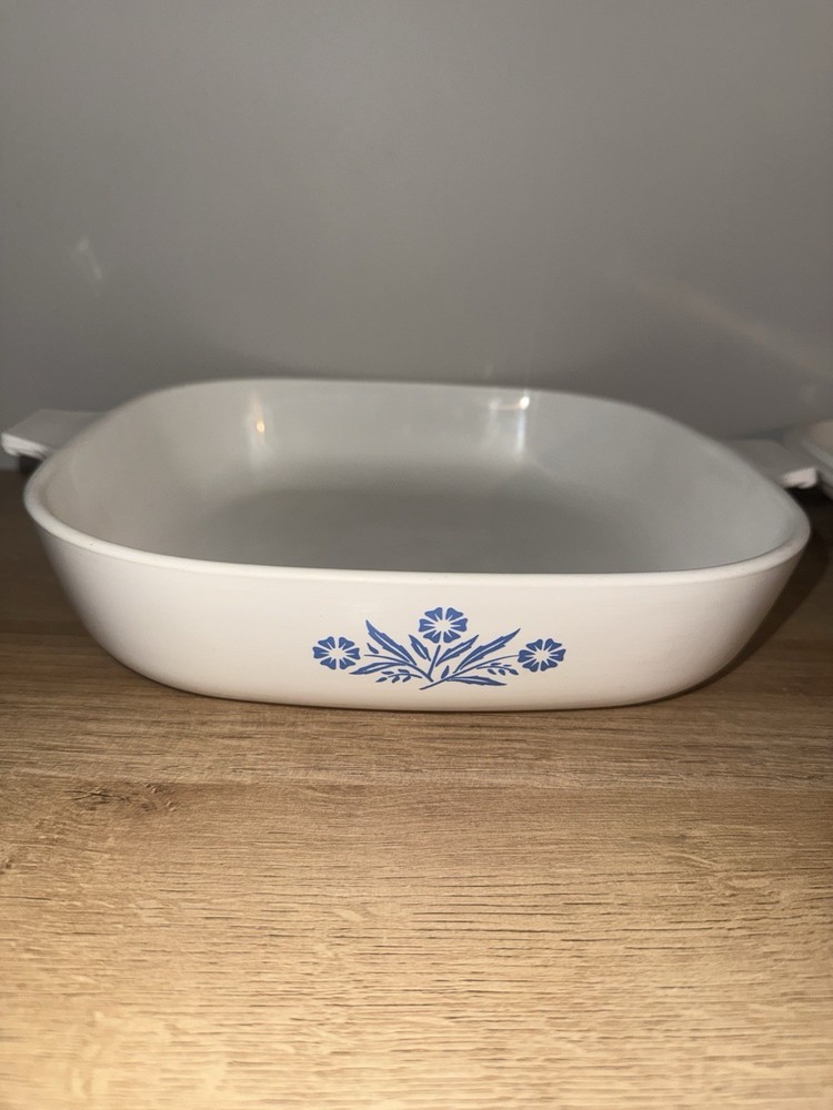 Corning Ware Blue Cornflower Pyroceram 10" Casserole Baking Dish