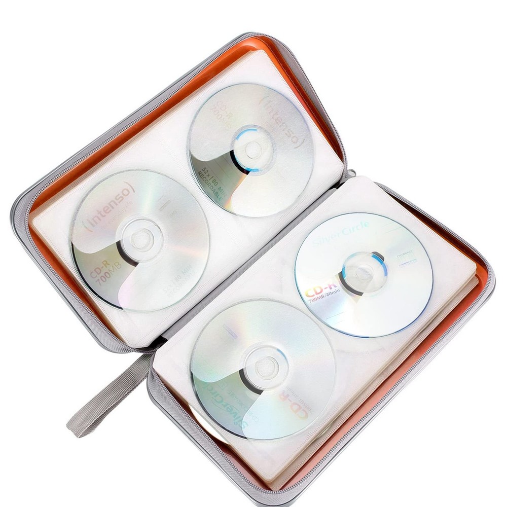 Siveit CD Case Holder, 80 Capacity CD/DVD Case Holders Wallet Hard Plastic CD...