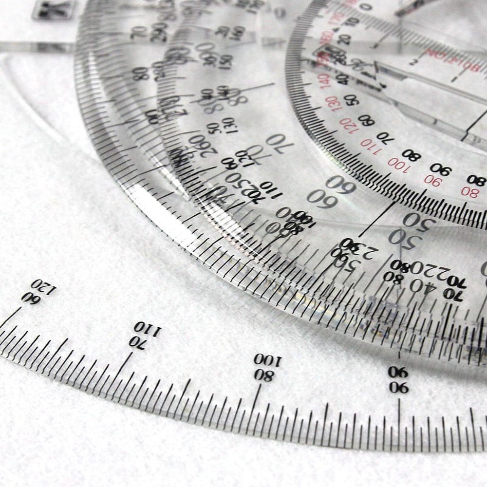 360 Degree Protractor Ruler 6 Inch Round Circle Protractor for Math Geometry