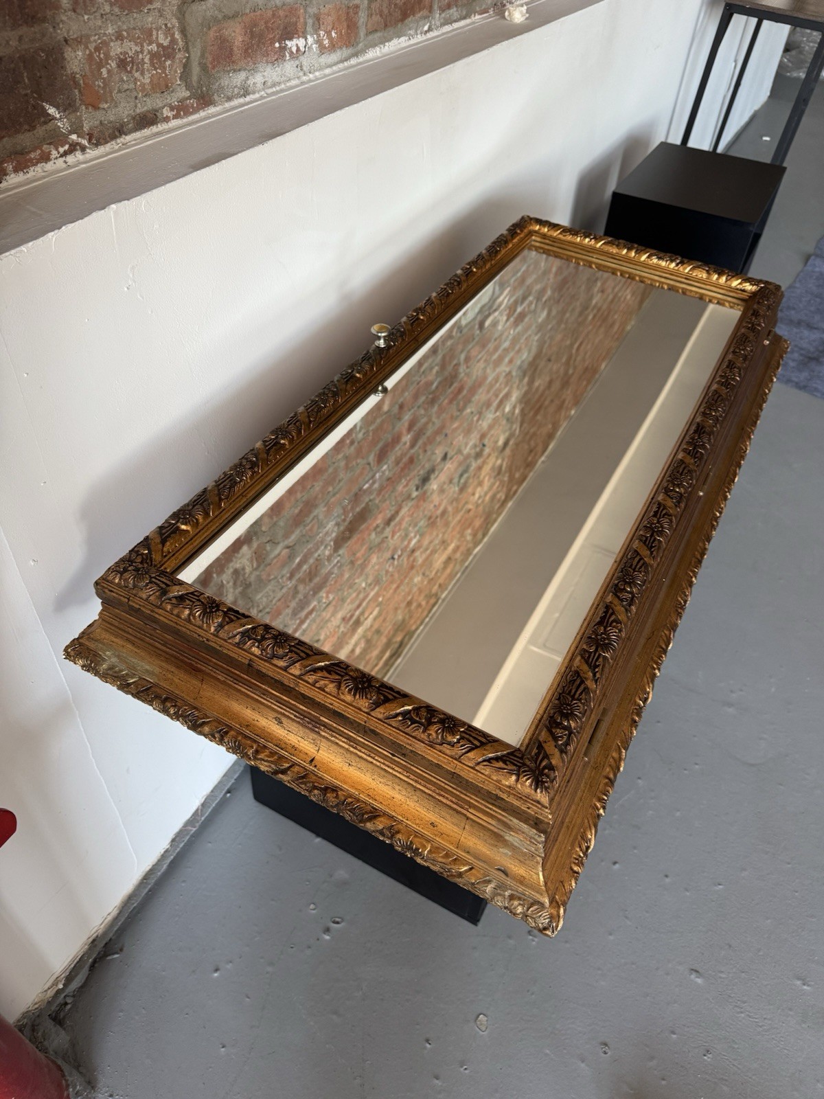 Antique Gold Solid Wooden Medicine Cabinet Glass Mirror 18x38x5 inches