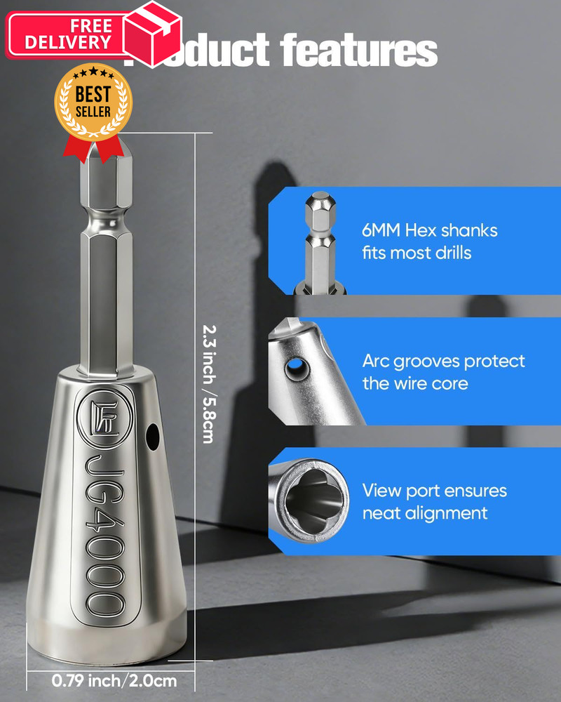 Wire Twister Tool for Drill, 2026 Upgrades Nut Silver