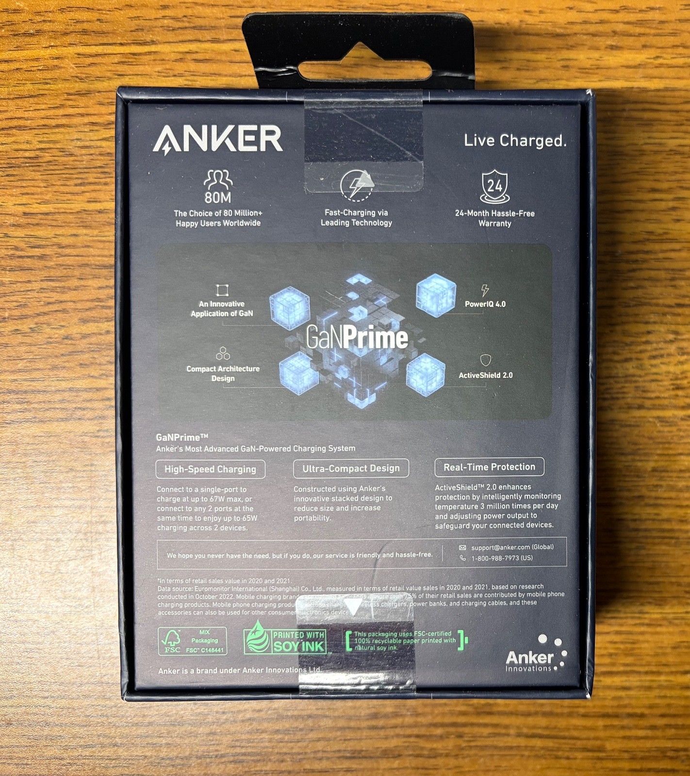 New Anker Prime 67W USB-C GaN 3-Ports Wall Charger - Black (A2669)