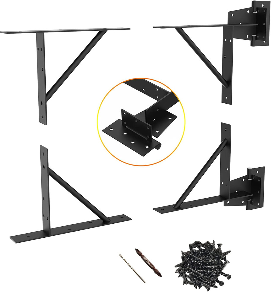 Gate Corner Brace Bracket Heavy Duty Adjustable No Sag Kit Durable Solid Iron fo