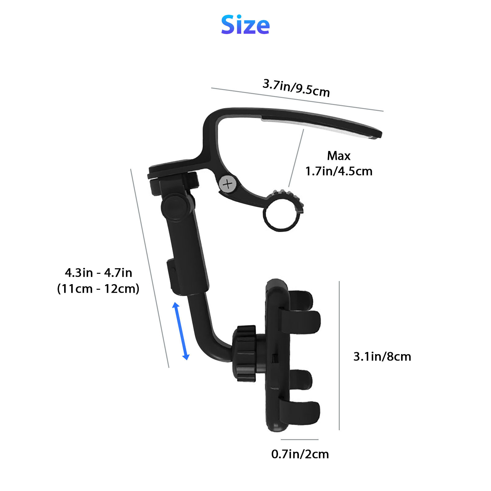 Car Dashboard Stand Universal 360° Cell Phone Clip Holder Steering Wheel Mount