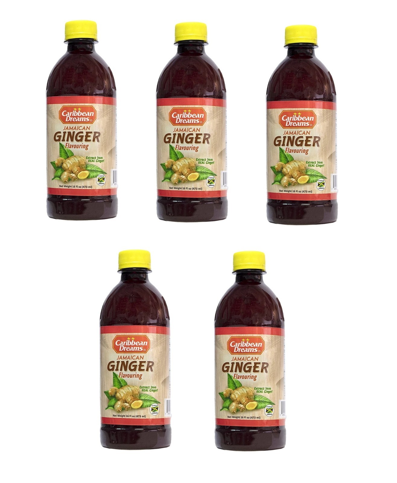 5 Pack Caribbean Dreams Jamaican Ginger Flavoring 16 oz  – Bold Ginger Extract