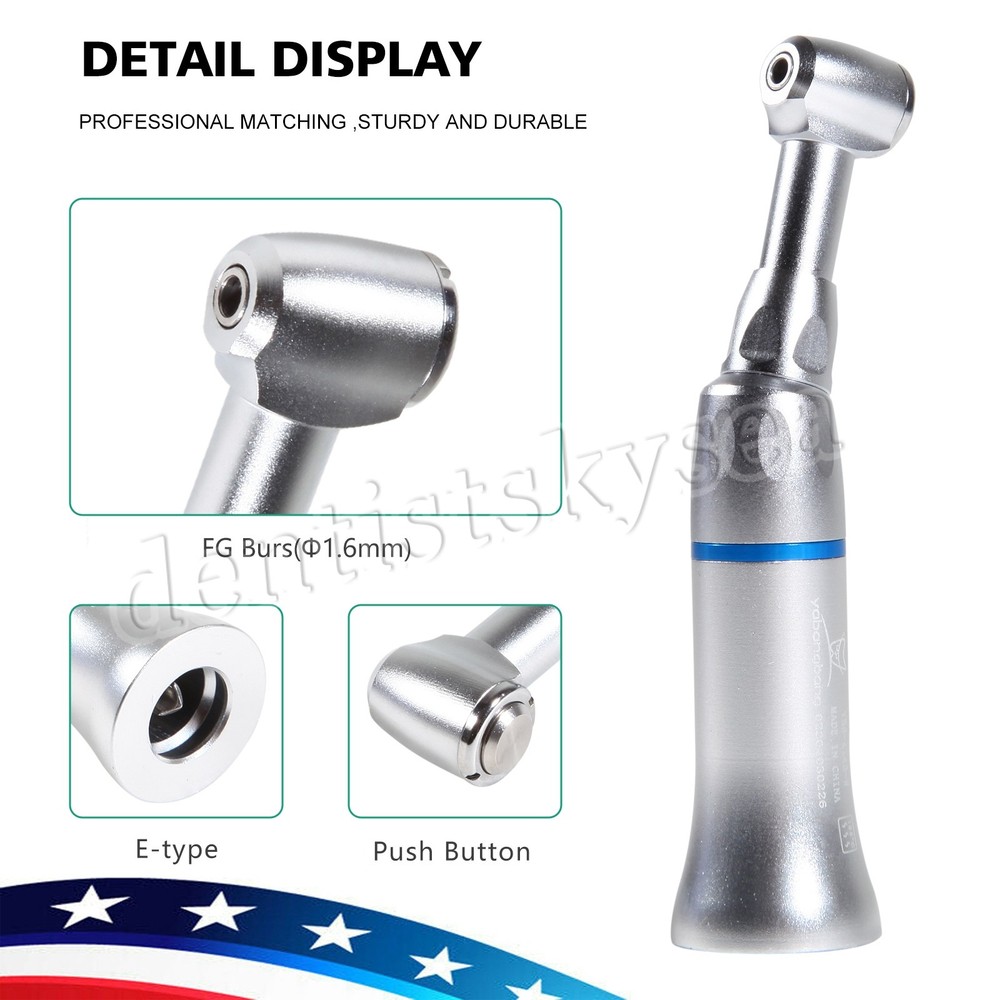 Dental Slow Low Speed Handpiece Contra Angle Push Button E-type NEW US