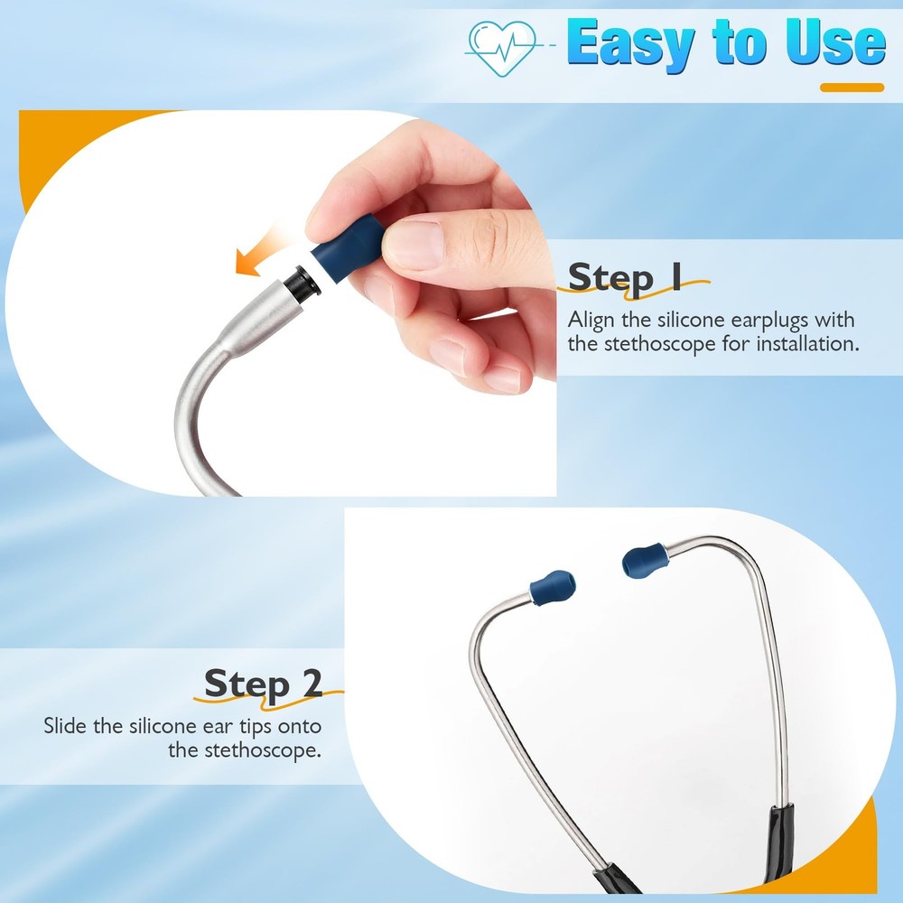 Avenuebool 12 Pcs Digital Stethoscope Silicon Ear Tips Compatible with EKO CO...