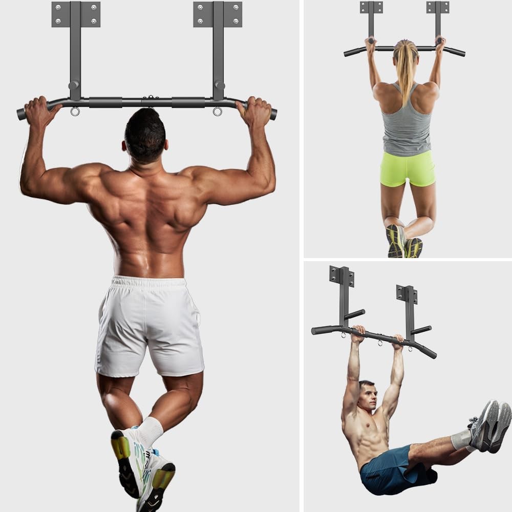 Wall Mount Pull Up Bar, Joist Mount Pull Up Bar, Beam and Rafter Mounted Chin...