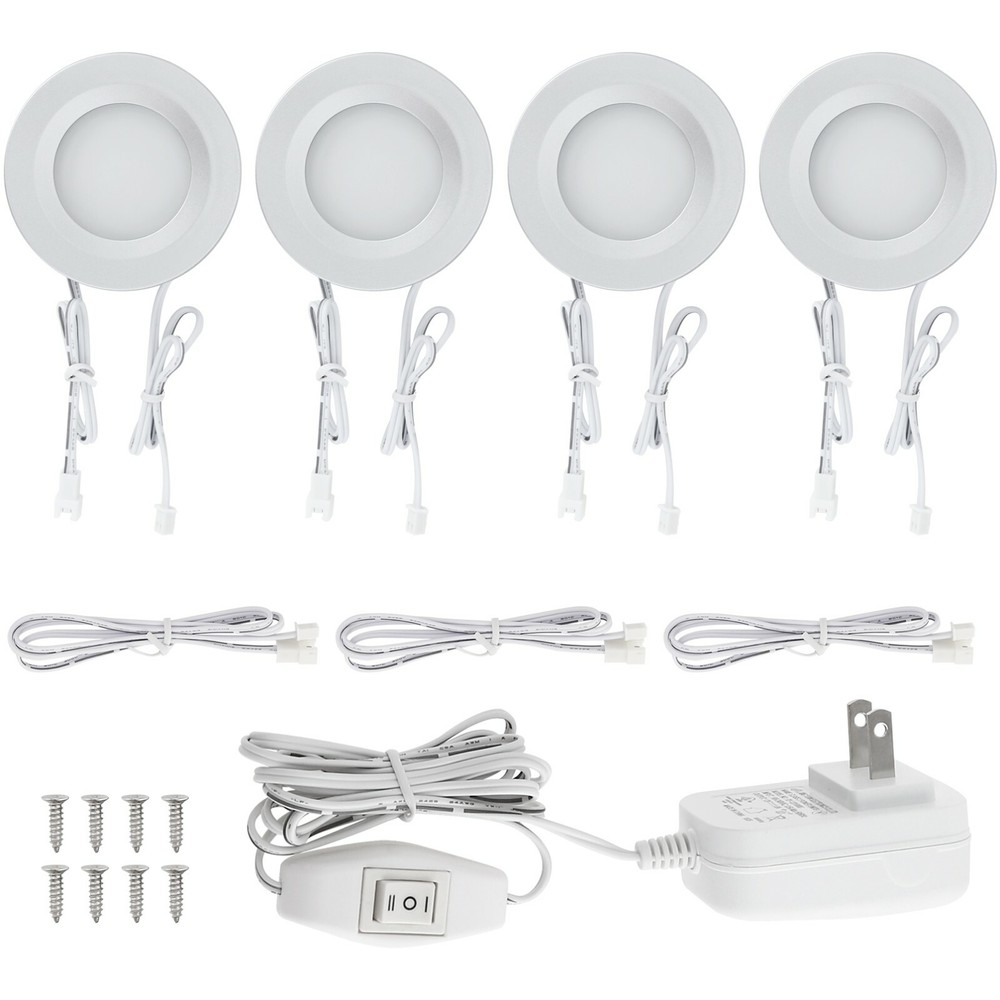 LED Under Cabinet Lighting Kit, 2W LED Puck Lights, 4Pcs
