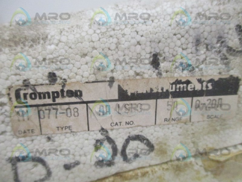 CROMPTON 077-08AA-LSNG PANEL METER 0-20 ACA NSMP