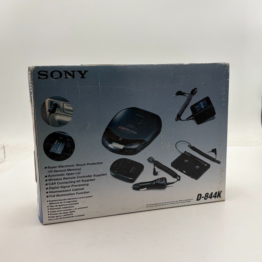 Sony D-844K Car Discman CD Player w/ Box & Accessories Open Box
