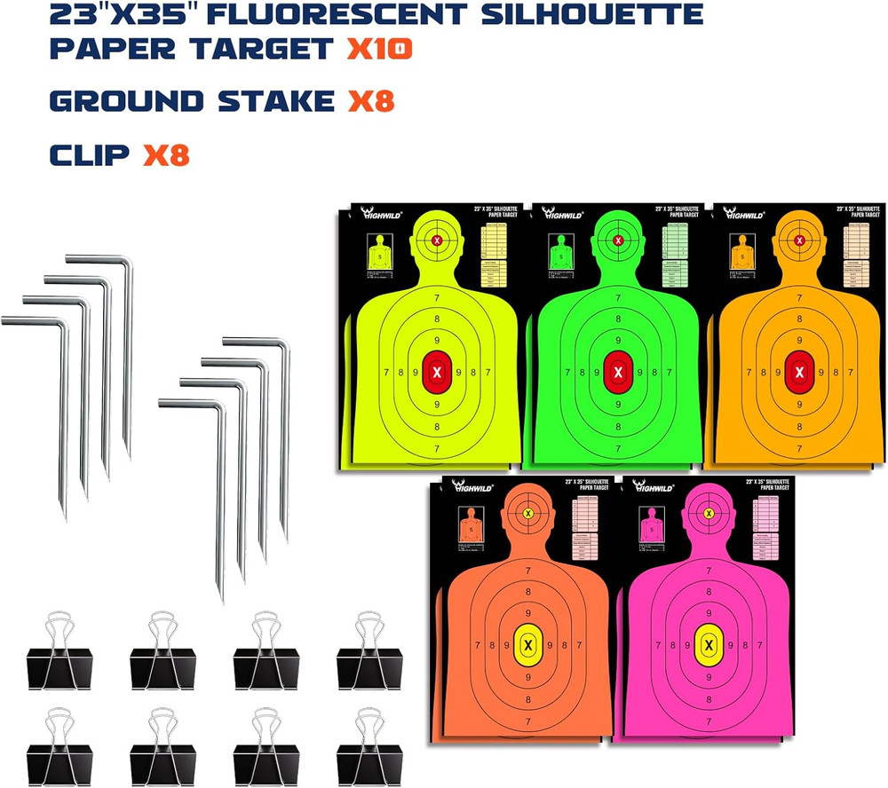 H Shape Adjustable Target Stand Base for Paper Shooting - 2 Pack
