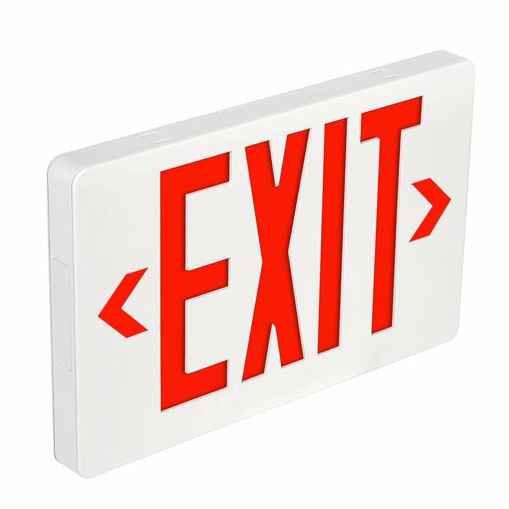 Double Face 4W Red LED Exit Sign Light - Side/Ceiling Mount With Battery Back-up