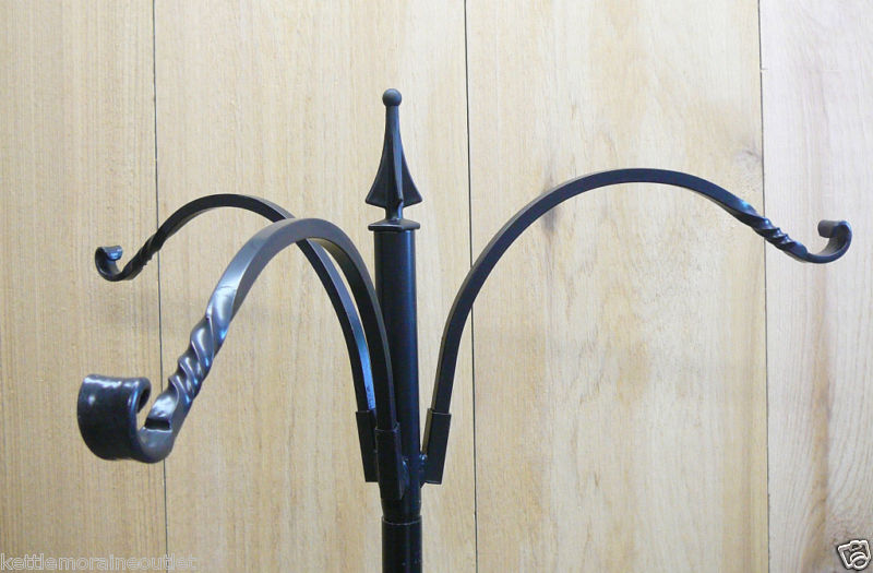 Erva Wrought Iron 3 Arm Hanger 12" Reach  for Bird Feeders Plants for 1" Pole