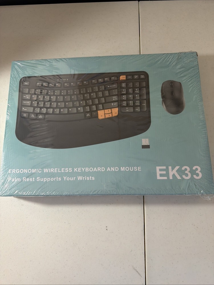 Wireless Keyboard & Mouse Combo 2.4G Ergonomic Spill-Resistant Black