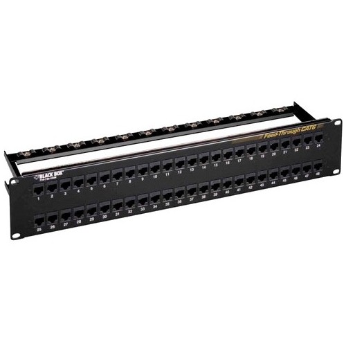 Black Box CAT6 Feed-Through Patch Panel - Unshielded, 48-Port (jpm820a)