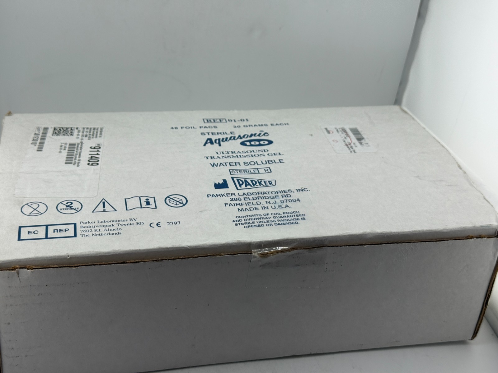 Parker 01-01 Aquasonic 100 Ultrasound Transmission Gel 20gr, 48 Foil Packs 05/26